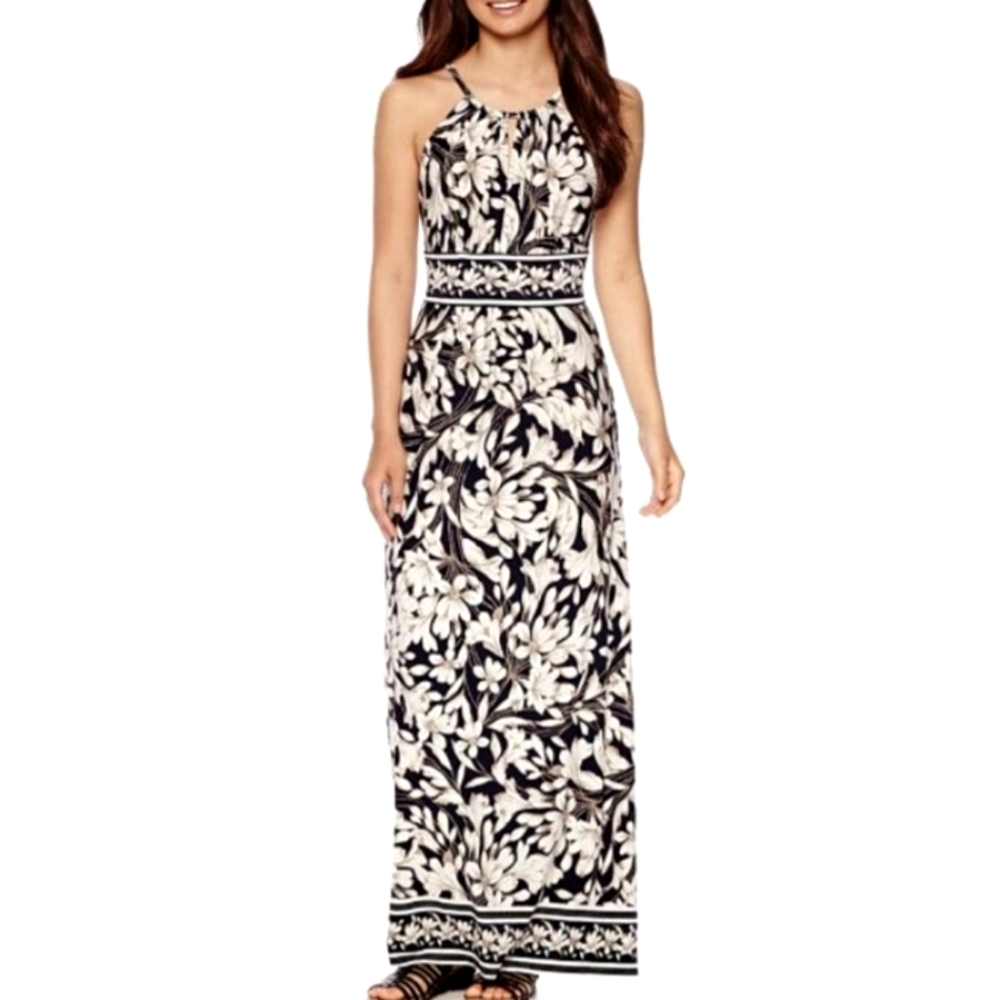 London Style Collection Floral Print Maxi Dress
